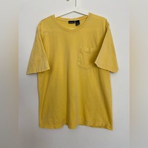 Vintage Sun Faded Distressed Pocket T Shirt • Sz Medium /Large Yellow Cherokee